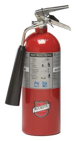 BUCKEYE FIRE EQUIPMENT Fire Extinguisher, 5B:C, Carbon Dioxide, 5 lb 45100