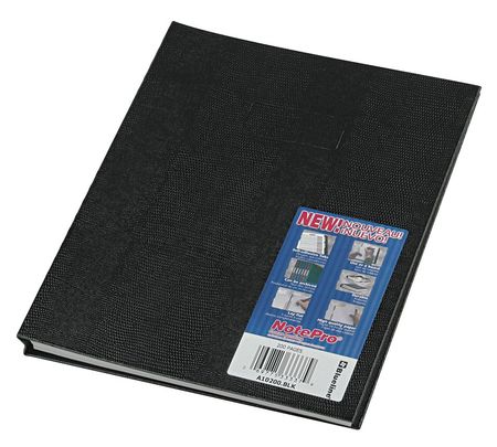 BLUELINE 11 x 8-1/2" Black College/Margin Notebook, 100 Pg REDA10200BLK