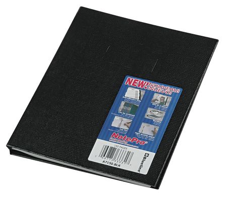 BLUELINE 9-1/4 x 7-1/4" Black College/Margin Notebook, 75 Pg REDA7150BLK