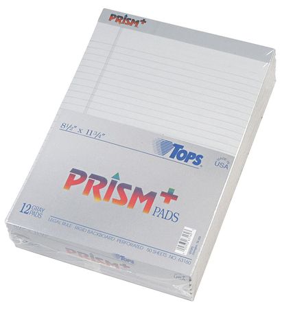 TOPS 8-1/2 x 11-3/4" Colored Writing Pad, Pk12 TOP63160