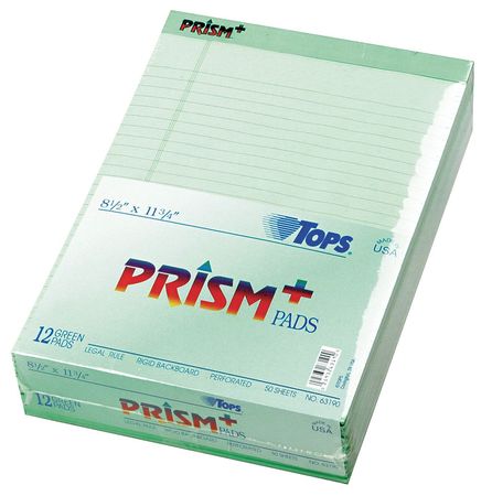 TOPS 8-1/2 x 11-3/4" Colored Writing Pad, Pk12 TOP63190