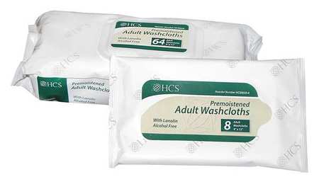 HCS Hand and Body Wipes, White, Soft Pack, Spunlace Blend, 64 Wipes, 9 in x 13 in, Fragrance Free HCS0020