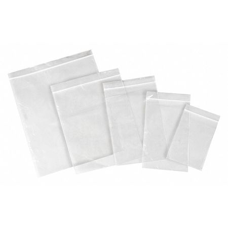 HCS Reclosable Poly Bag Zipper Seal 9" x 6", 1.8 mil, Clear, Pk1000 HCS7013