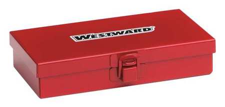 Westward WESTWARD Tool Box, Steel, Red, 6-1/2 in W x 4-1/4 in D x 1-1/4 in H 35XR63