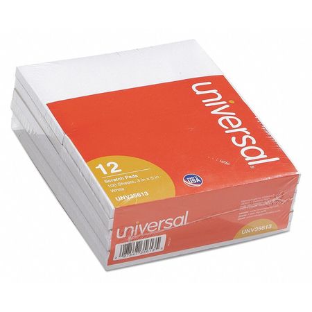 Universal 3 x 5" Unruled Scratch Pad, Pk12 UNV35613