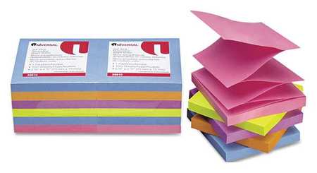 UNIVERSAL ONE Sticky Notes, 3 x 3 In, Assorted, PK12 UNV35611