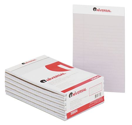 UNIVERSAL 5 x 8" Orchid Jr. Legal Perforated Ruled Writing Pad, 50 Pg, Pk12 UNV35854