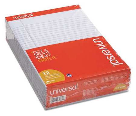 UNIVERSAL 8-1/2 x 11-3/4" Legal Perforated Ruled Writing Pad, 50 Pg, Pk12 UNV35884