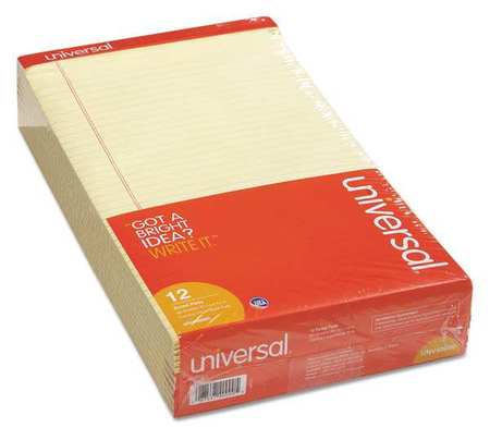 UNIVERSAL 8-1/2 x 14" Canary Legal Economy Ruled Writing Pad, 50 Pg UNV40000