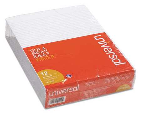 UNIVERSAL 8-1/2 x 11" Ruled Writing Pad, Pk12 UNV41000