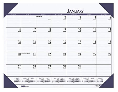 HOUSE OF DOOLITTLE 22 x 17" Monthly Desk Pad Calendar, Ocean Blue HOD12440