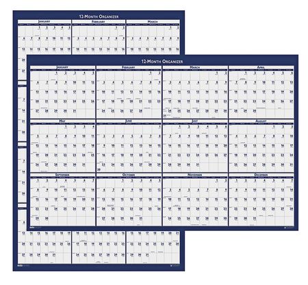 HOUSE OF DOOLITTLE 24 x 37" Poster Style Reversible/Erasable Yearly Wall Calendar HOD396