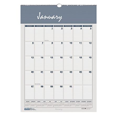 HOUSE OF DOOLITTLE 8-1/2 x 11" Wall Calendar, Bar Harbor Wirebound Monthly, Blue/Gray HOD331HD