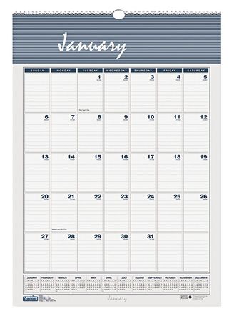 House Of Doolittle 22 x 31-1/4" Bar Harbor Wirebound Monthly Wall Calendar, Blue/Gray HOD334