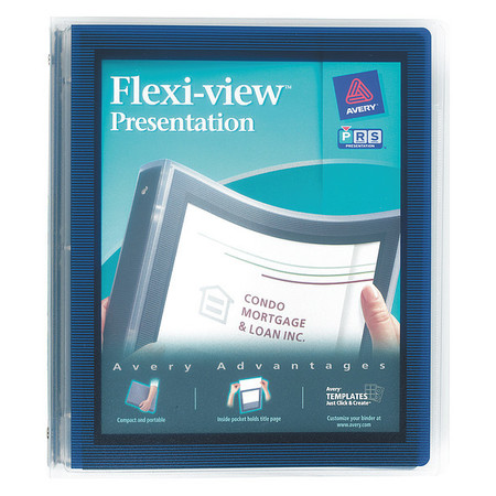 Avery 1" Round Flexi-View Binders, Navy Blue AVE17685