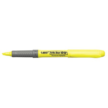 Bic Highlighter, Fluorescent Yellow PK12, Tip Style: Chisel BICGBL11YW