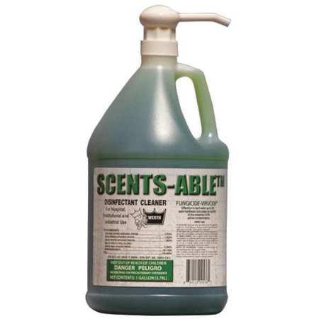 WERTH SANITARY SUPPLY Cleaner and Disinfectant, 1 gal. Bottle, Unscented, 4 PK 3000