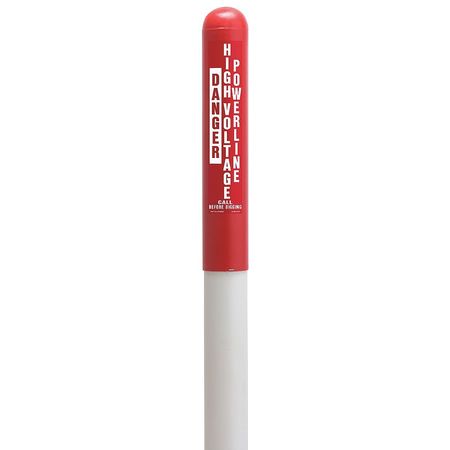 TAPCO Utility Dome Marker, 66 in. H, Red/White 114602A