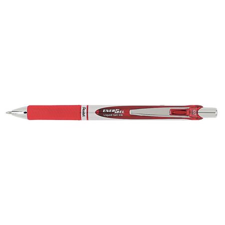 PENTEL Retractable Roller Ball Pen, Medium 0.7 mm, Red PENBL77B