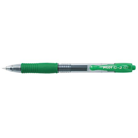 Pilot G2 Gel Ink Roller Ball Pen, Fine 0.7 mm, Green PK12 PIL31025