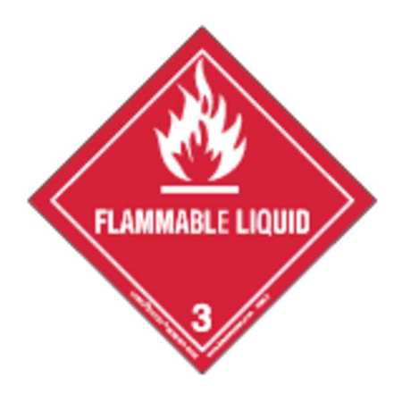 Labelmaster Flammable Liquid Label, 100x100mm, PK100 HML6C