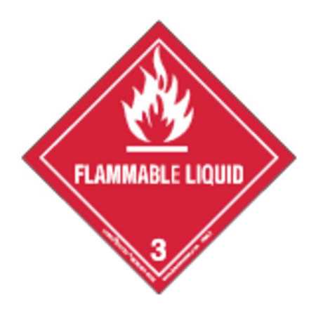 Labelmaster Flammable Liquid Label, 100mmx100mm, 500, HML6 HML6