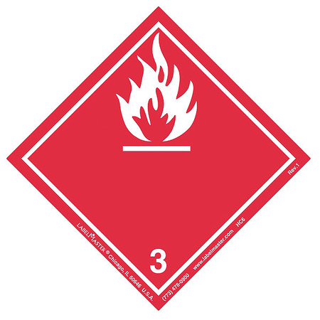 LABELMASTER Flammable Liquid Label, 100mmx100mm, 500, HC6 HC6