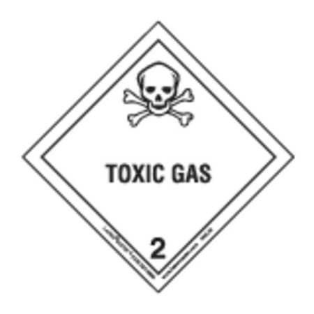 LABELMASTER Toxic Gas Label, 100mmx100mm, Paper, 500 HML25