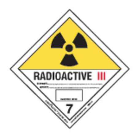 LABELMASTER Radioactive Label, 100mmx100mm, Paper HML16
