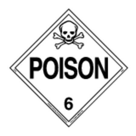LABELMASTER Poison Placard, 10-3/4inx10-3/4in, Poison 35ZL74