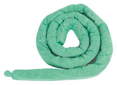 CONDOR Absorbent Sock, Green, 30 gal., PK12 35ZR54
