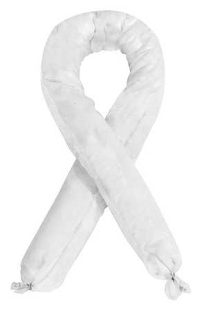 CONDOR Absorbent Sock, White, 12 gal., PK12 35ZR64