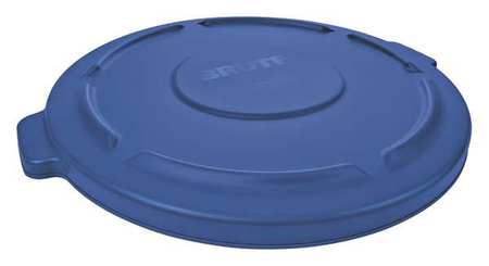 Rubbermaid Commercial 32 gal Flat Trash Can Lid, 22 1/4 in W/Dia, Blue, Resin, 0 Openings FG263100BLUE