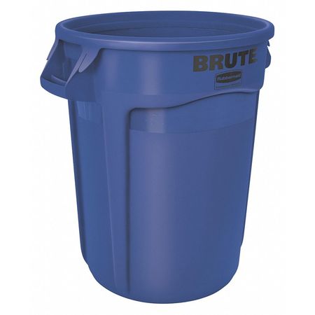 Rubbermaid Commercial 20 gal Round Trash Can, Blue, 19 3/8 in Dia, Open Top, Polyethylene FG262000BLUE