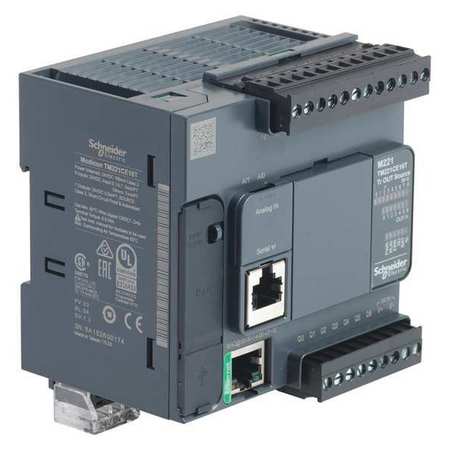 Schneider Electric Logic Controller, 0.5A, 7 Outputs, 24VDC TM221CE16T