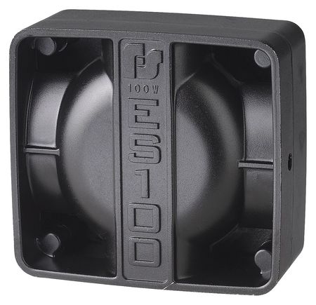 FEDERAL SIGNAL Vehicle Speaker, 100W, Black ES100C