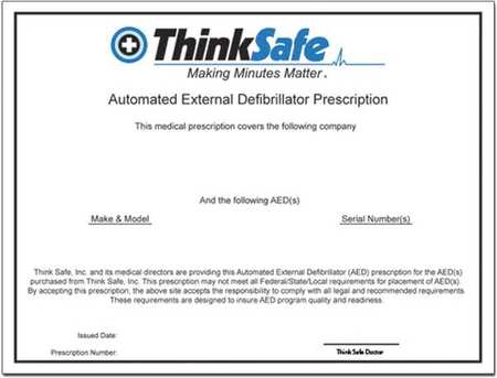 FIRST VOICE AED Defibrillator Prescription Rx RX01