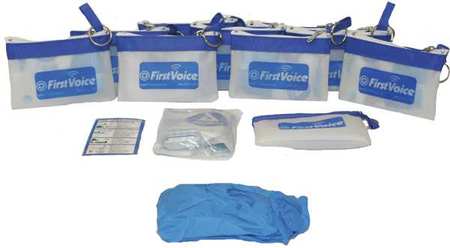 First Voice CPR Refillable CPR Keychain Kit (10pk); Each size 4.25" x 3" x .5" KEY4-10