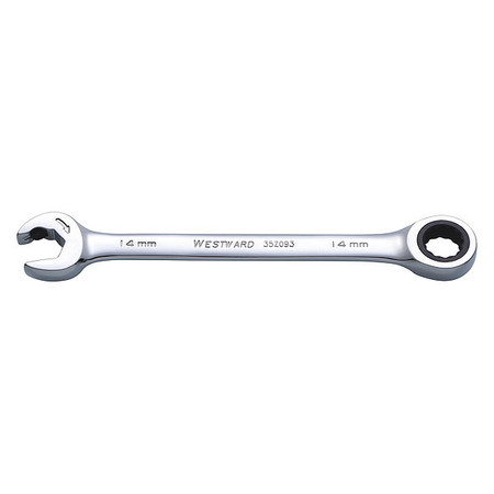 WESTWARD Ratcheting Wrench, Head Size 14mm 35Z093