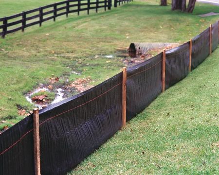 Zoro Select 100 ft L x 2 ft H Silt Fence, 11 Stakes, Polypropylene, Black 31900500