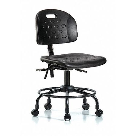 BLUE RIDGE ERGONOMICS Desk Chair, 19" to 23" Height, No Arms, Black; Blue BR-HPDHCH-RT-T1-A0-RC