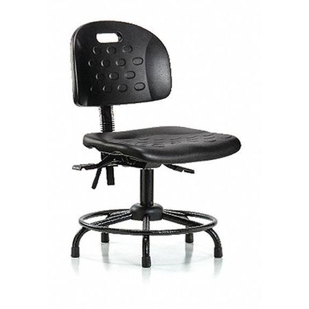 BLUE RIDGE ERGONOMICS Desk Chair, 17" to 22" Height, No Arms, Black; Blue BR-HPDHCH-RT-T0-A0-RG