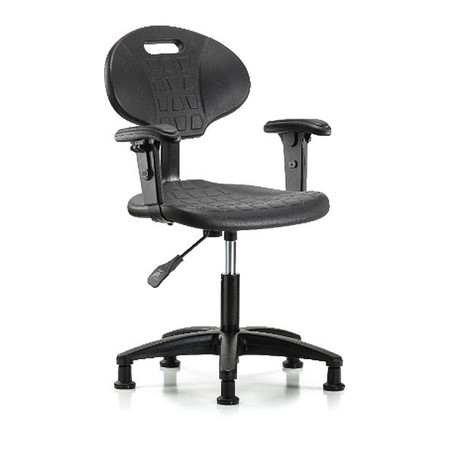 BLUE RIDGE ERGONOMICS Desk Chair, 17" to 22" Height, Adjustable Arms, Black; Blue BR-TPDHCH-RG-A1-RG