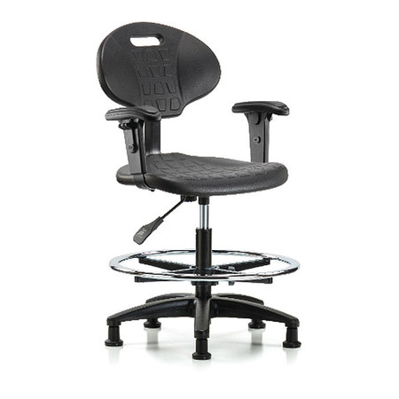 BLUE RIDGE ERGONOMICS Erie Med Bench Chair, AA, CF, Glides BR-TPMBCH-RG-A1-CF-RG