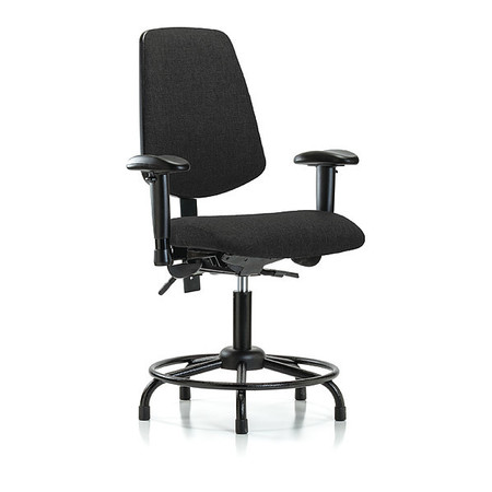 BLUE RIDGE ERGONOMICS Desk Chair, Fabric, 19" to 24" Height, Adjustable Arms, Black BR-FDHCH-MB-RT-T0-A1-RG-F42