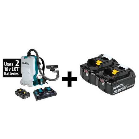 MAKITA Backpack Vacuum Kit, HEPA, Disposable Bag XCV17PG/BL1860B-2