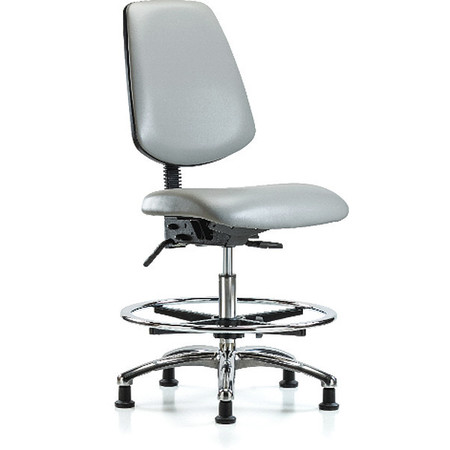 BLUE RIDGE ERGONOMICS Bench Chair, Vinyl, Med, Bk, CF, Glds, Dov, Weight Capacity: 300 lb. BR-VMBCH-MB-CR-T1-A0-CF-RG-8567