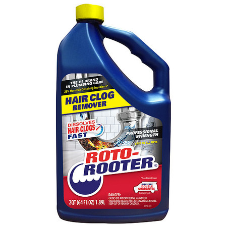 ROTO ROOTER Hair Clog Remover, Bottle, 64 oz, PK4 351405