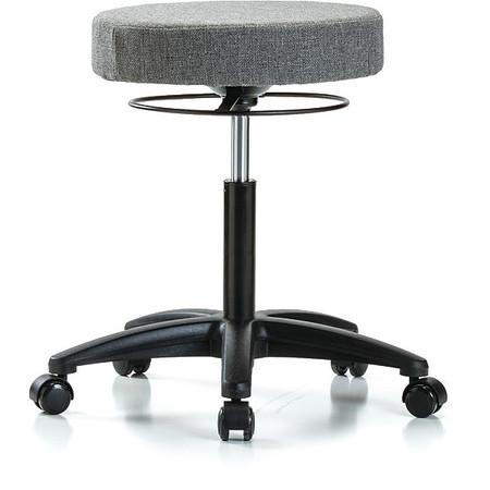 BLUE RIDGE ERGONOMICS Bench Stool, Med, Fabric, Casters, Gry BR-FMBSO-RG-NF-RC-F44
