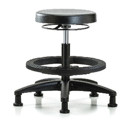 BLUE RIDGE ERGONOMICS Bench Stool, Med, Poly, BF, Glides BR-PMBSO-RG-BF-RG